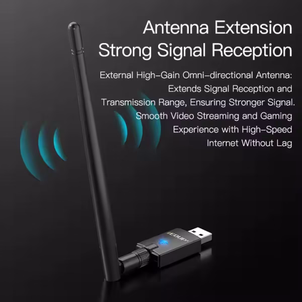 Antena WiFi EDUP AX900 WiFi 6AX y Bluetooth 5.3 USB 2.4G/5Ghz 900Mb/s - Imagen 4