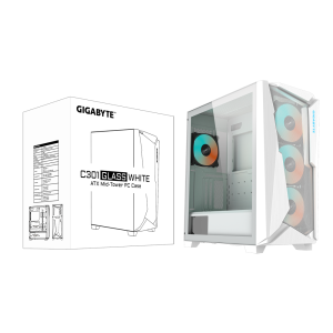 GABINETE GAMER GIGABYTE C301 WHITE GLASS - 4 VENTILADORES RGB 11 GIGABYTE C301 GLASS WHITE 08 gabinete,gamer,c301,White Trulu Store