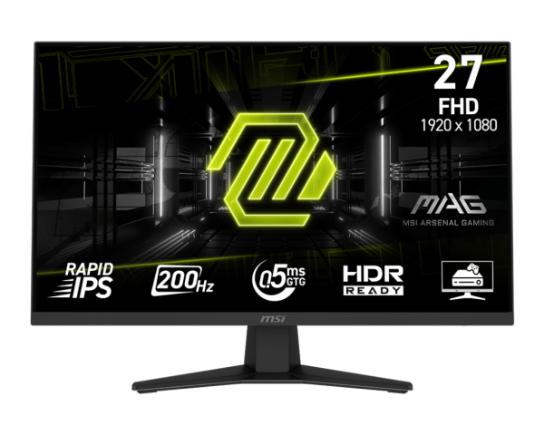 MONITOR MSI MAG 274F 27" FHD - 200HZ - 0.5MS - RAPID IPS - AI VISION