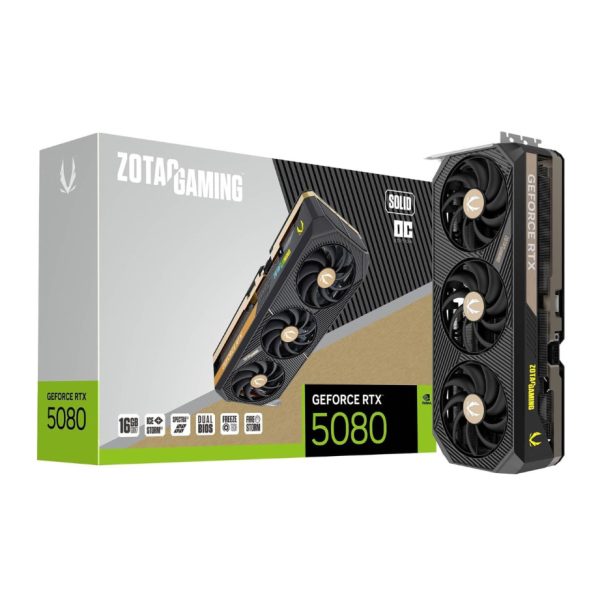 TARJETA DE VIDEO ZOTAC NVIDIA RTX 5080 SOLID OC 16GB