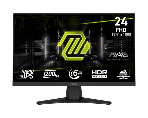 MONITOR MSI MAG 244F 24" FHD - 200HZ - 0.5MS - RAPID IPS - AI VISION