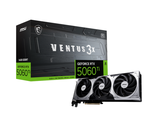 TARJETA DE VIDEO NVIDIA RTX 5060 TI 16GB MSI VENTUS 3X OC