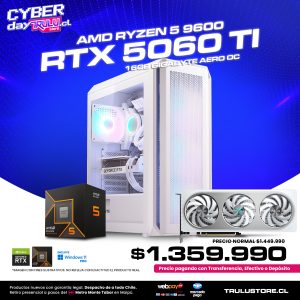 PC Gamer ICE AMD Ryzen 5 9600 / RTX 5060 TI 16GB Aero OC ICE / 16GB DDR5 5600Mhz / SSD NVMe 500GB / Gabinete XPG Valor Air Plus White - 4 Ventiladores
