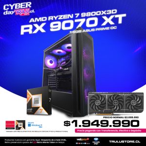 PC Gamer AMD Ryzen 7 9800X3D / RX 9070 XT 16GB Asus Prime OC / 16GB DDR5 5600Mhz / SSD NVMe 500GB / Gabinete XPG Valor Air Plus - 4 Ventiladores