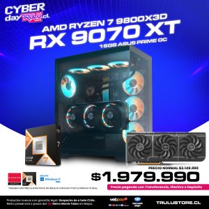 PC Gamer AMD Ryzen 7 9800X3D / RX 9070 XT 16GB Asus Prime OC / 16GB DDR5 5600Mhz / SSD NVMe 500GB / Gabinete Gigabyte C500 - 4 Ventiladores