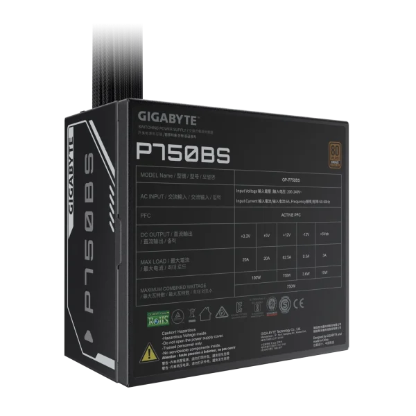 FUENTE DE PODER GIGABYTE P750BS DE 750W 80+ BRONCE - Imagen 2