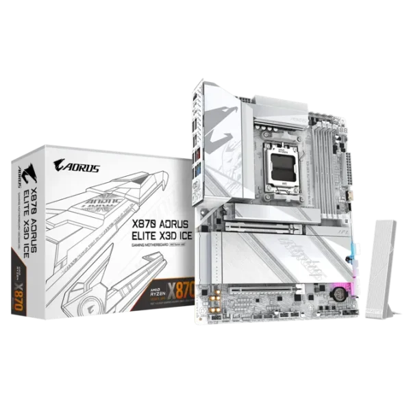 PLACA MADRE GIGABYTE X870 AORUS ELITE X3D ICE AM5 / WIFI 7 / BT 5.4 / M.2 GEN5 / PCIE GEN5 / TURBO MODE 2.0